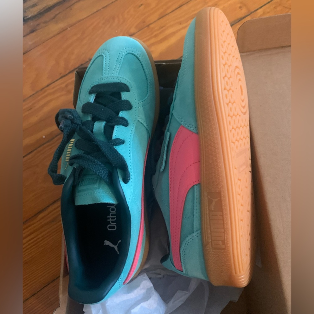 Puma Palermo Suede Sneaker in Aquatic-Dark Myrtle - Picture 6 of 7